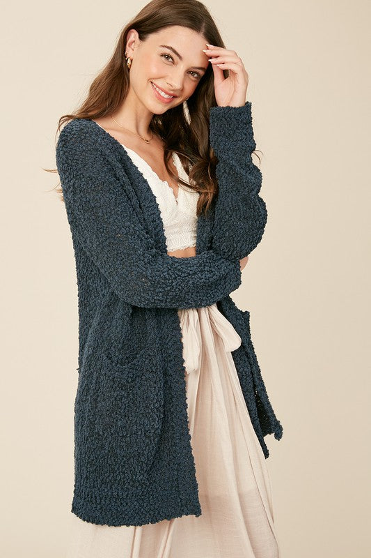 Kvinders Åben Cardigan Chunky Strik Grøn 1