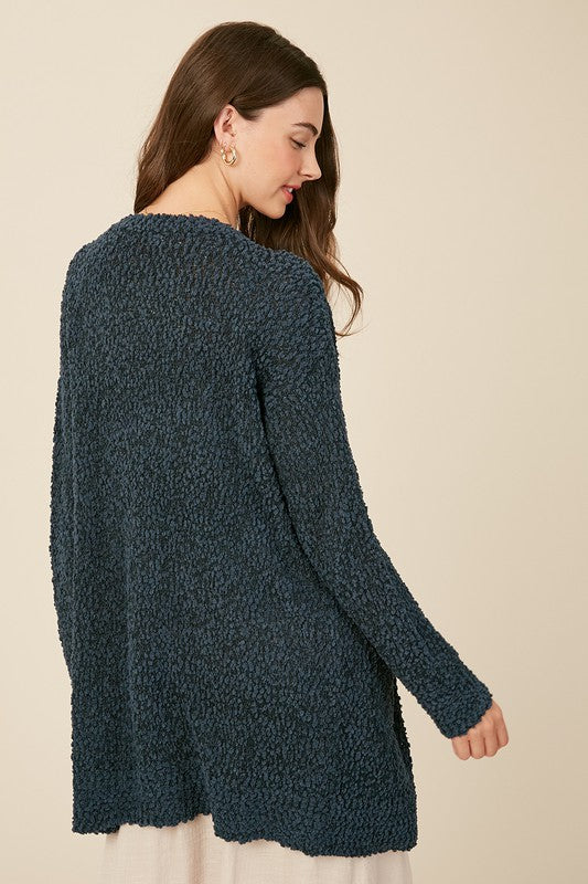 Kvinders Åben Cardigan Chunky Strik Grøn 2