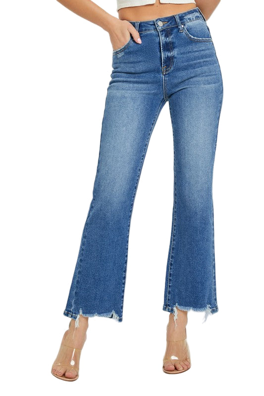 Kvinders Ankel Jeans Høj Talje Afslappet 100% Bomuld 0