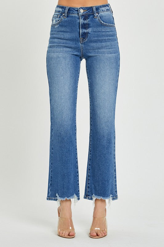 Kvinders Ankel Jeans Høj Talje Afslappet 100% Bomuld 1