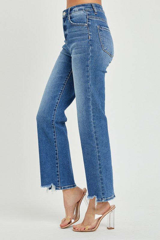 Kvinders Ankel Jeans Høj Talje Afslappet 100% Bomuld 3