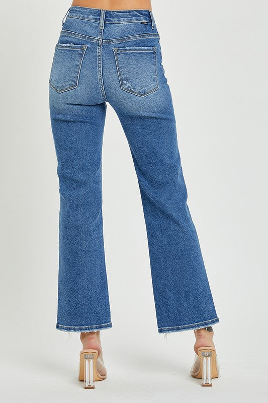 Kvinders Ankel Jeans Høj Talje Afslappet 100% Bomuld 4