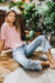 Kvinders Ankel Straight Leg Jeans Høj Talje Denim 2
