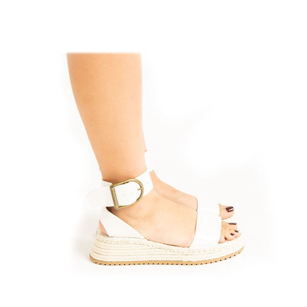 Kvinders Ankelrem Wedge Sandal i Hvid 1