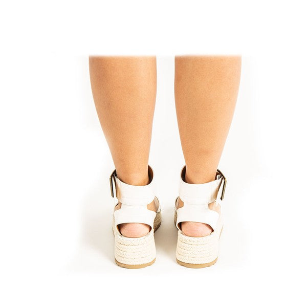 Kvinders Ankelrem Wedge Sandal i Hvid 2