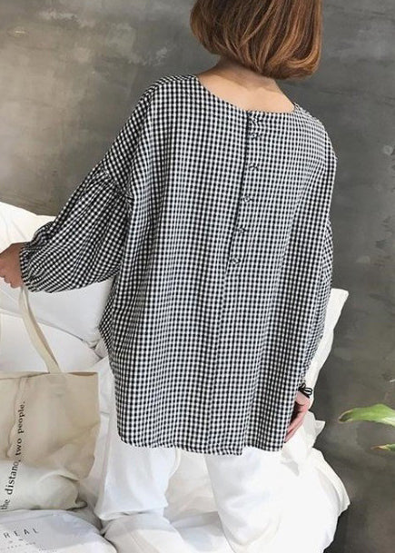 Kvinders Asymmetrisk Bluse i Ternet Design 2