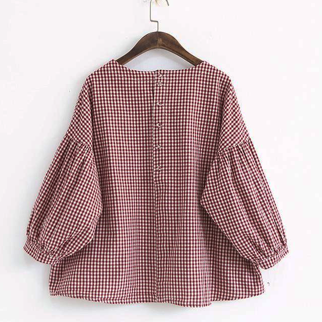 Kvinders Asymmetrisk Bluse i Ternet Design 6