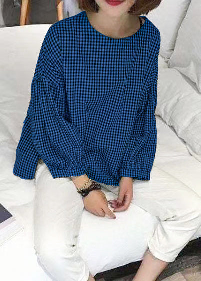 Kvinders Asymmetrisk Bluse i Ternet Design 9