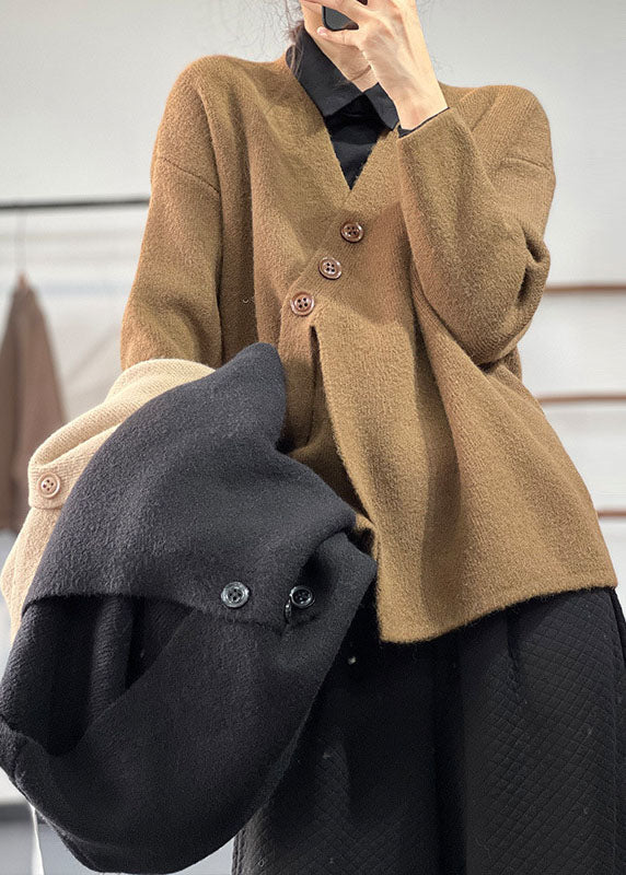 Kvinders Asymmetrisk Cashmere Strikpullover til Vinter 1
