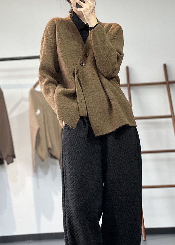 Kvinders Asymmetrisk Cashmere Strikpullover til Vinter 4