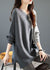 Kvinders Asymmetrisk Strikskjorte Patchwork Design 1