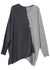 Kvinders Asymmetrisk Strikskjorte Patchwork Design 4