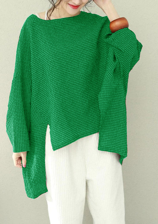Kvinders Asymmetrisk Top i Plaid Design 9