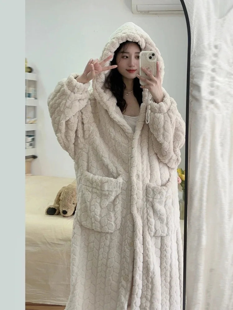 Kvinders Badjas Fleece Elegant og Komfortabel 1