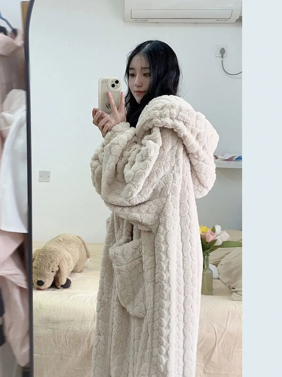 Kvinders Badjas Fleece Elegant og Komfortabel 2