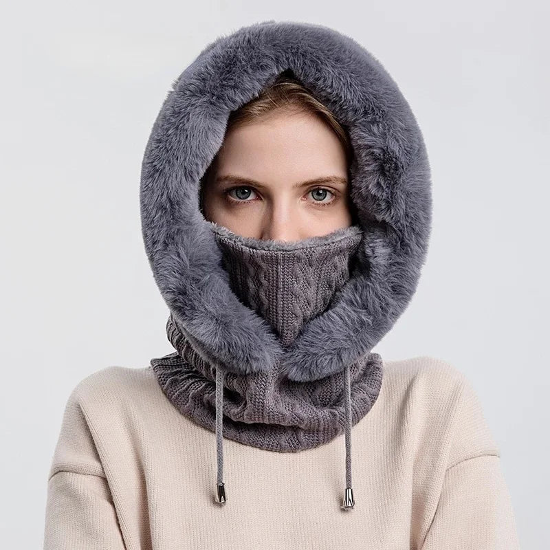 Kvinders Balaclava Kabelstrik Design med Justerbar Snøring 4