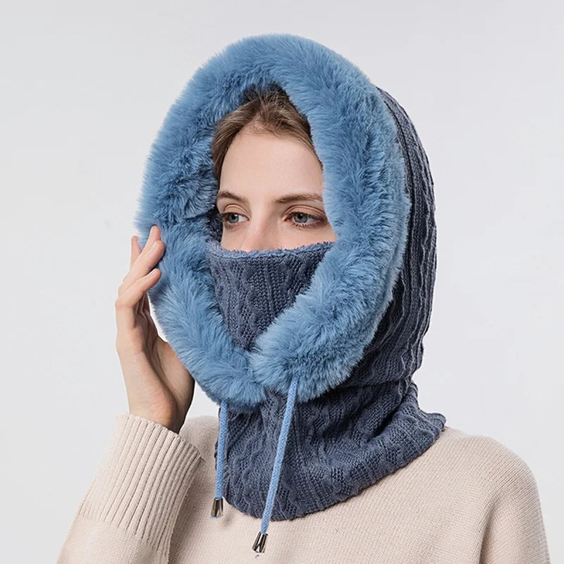 Kvinders Balaclava Kabelstrik Design med Justerbar Snøring 5