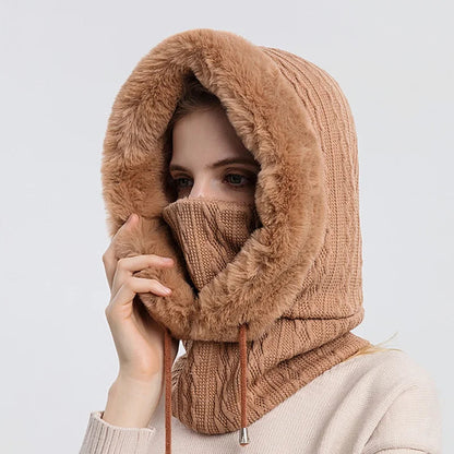 Kvinders Balaclava Kabelstrik Design med Justerbar Snøring 6