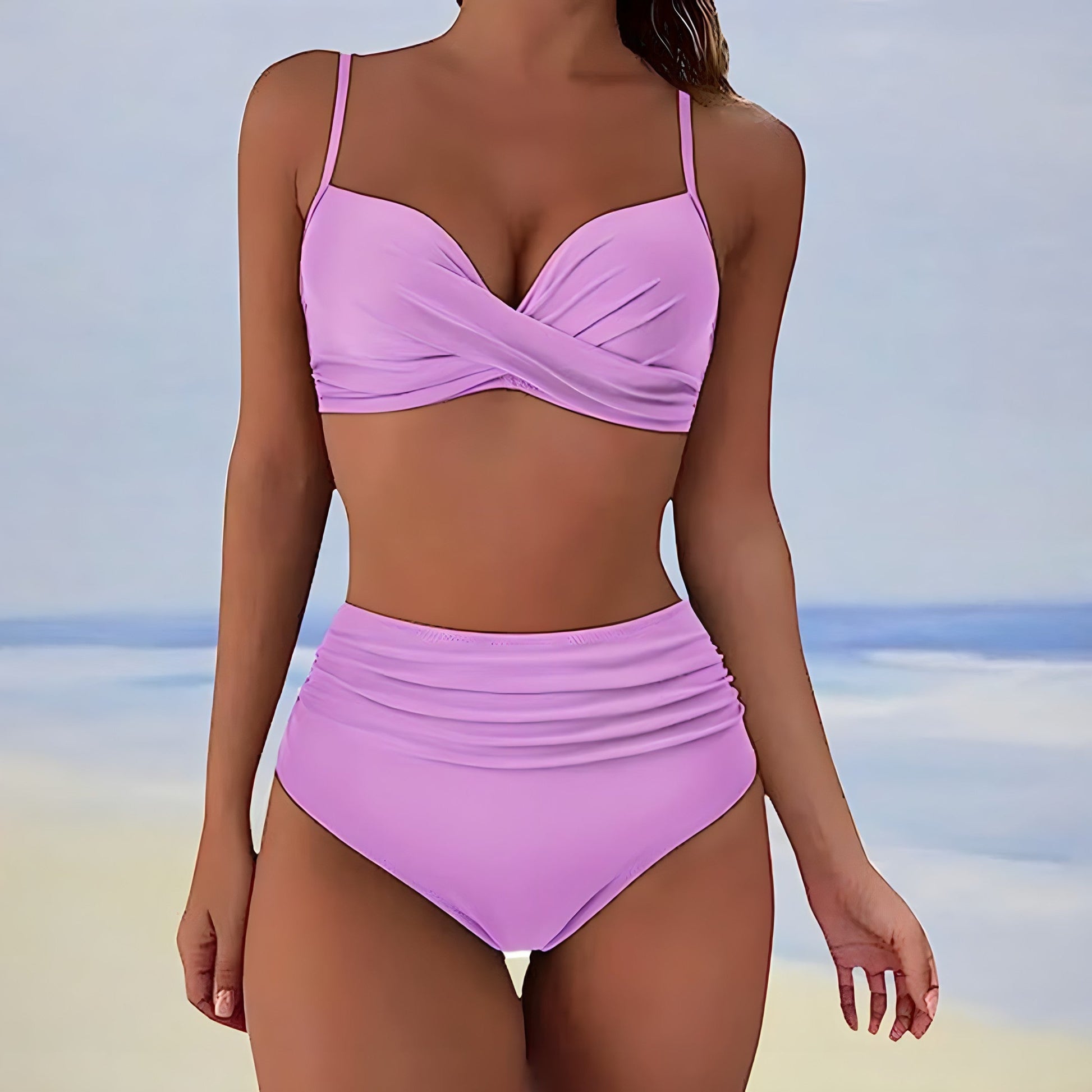Kvinders Bikini Sæt Høj Talje Stilfuld 4