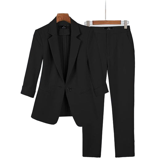 Kvinders Blazer Buksesæt Klassisk Stil 0