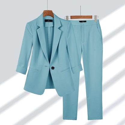 Kvinders Blazer Buksesæt Klassisk Stil 2