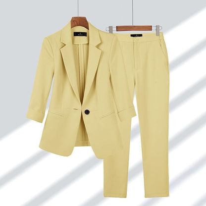 Kvinders Blazer Buksesæt Klassisk Stil 4