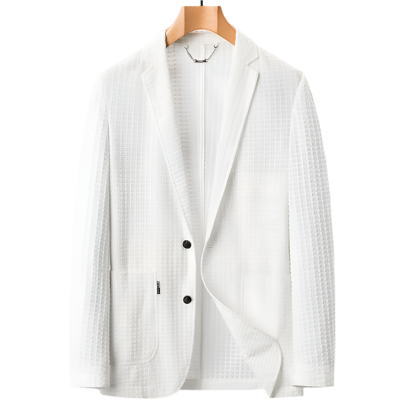 Kvinders Blazer Elegant Vaffelmønster Viskoseblanding 0
