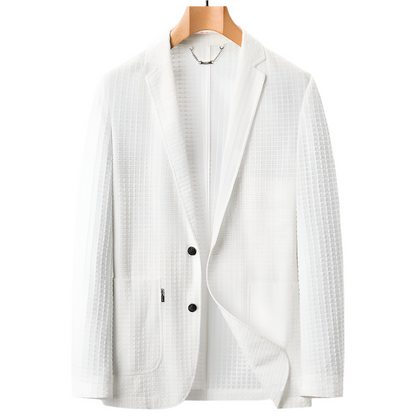 Kvinders Blazer Elegant Vaffelmønster Viskoseblanding 0