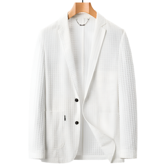 Kvinders Blazer Elegant Vaffelmønster Viskoseblanding 0