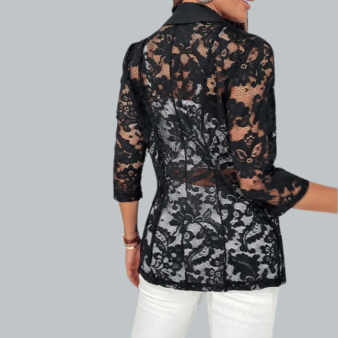 Kvinders Blazer Fitted Blonde Design Letvægtsmateriale 1