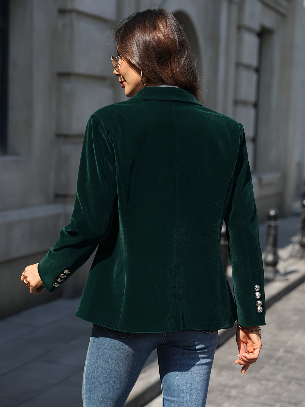 Kvinders Blazer Retro Elegant Skræddersyet Fløjl 5