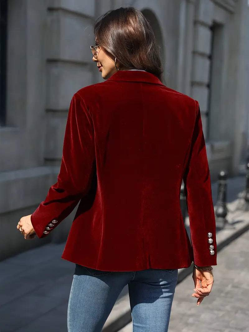 Kvinders Blazer Retro Elegant Skræddersyet Fløjl 6