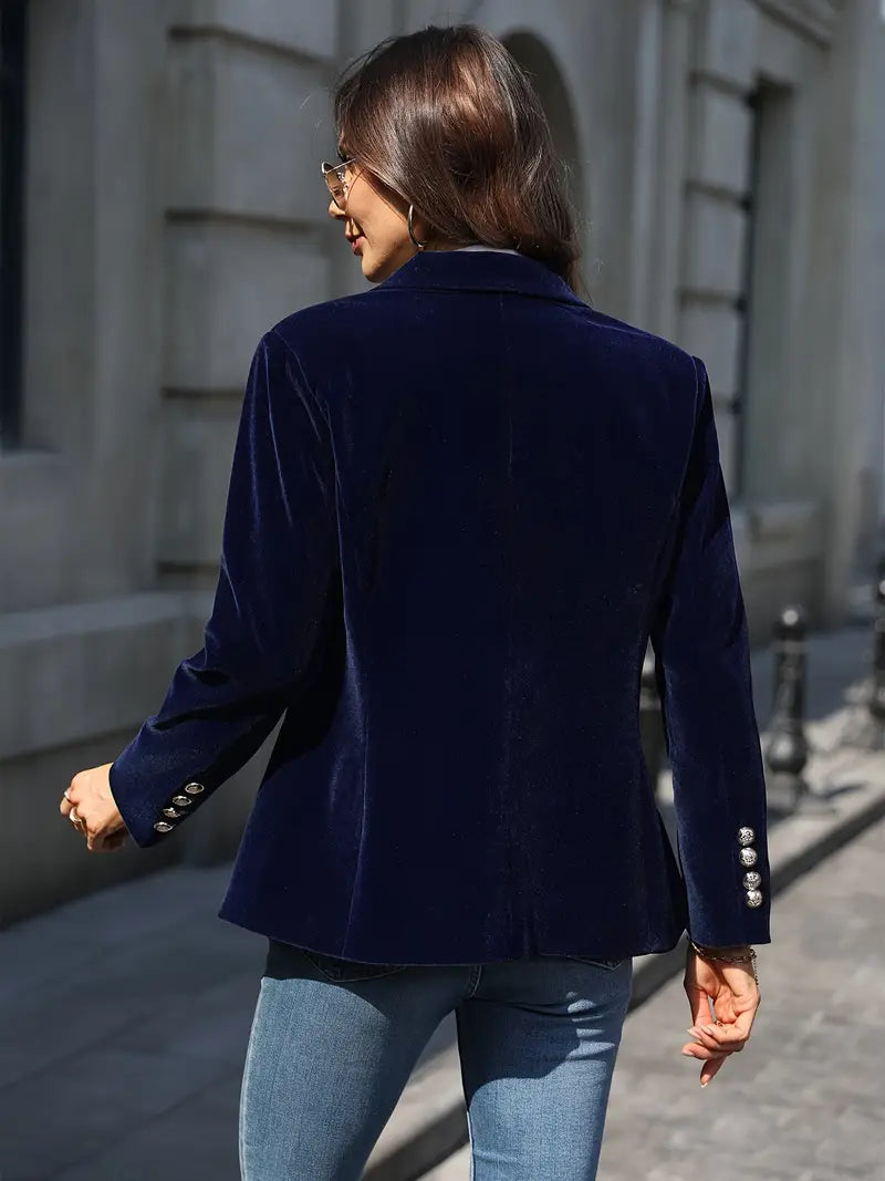Kvinders Blazer Retro Elegant Skræddersyet Fløjl 7