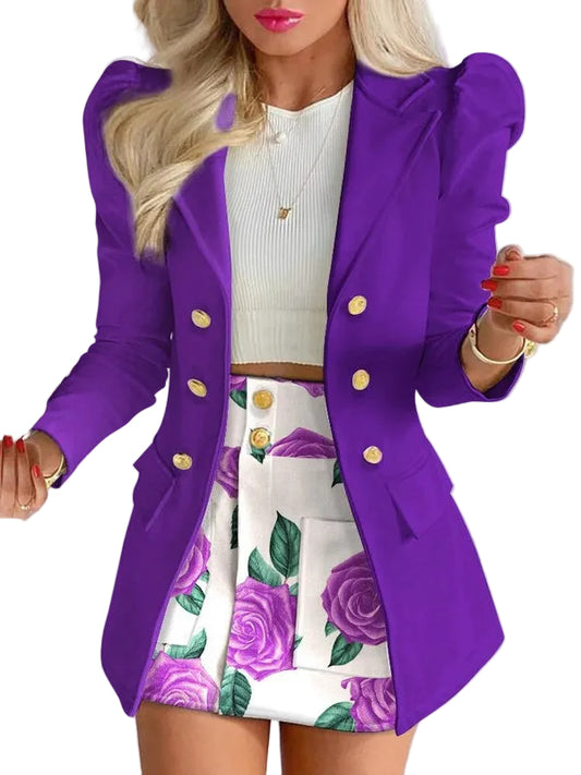 Kvinders Blazer og Nederdel Koordinationssæt Chic Stil 0