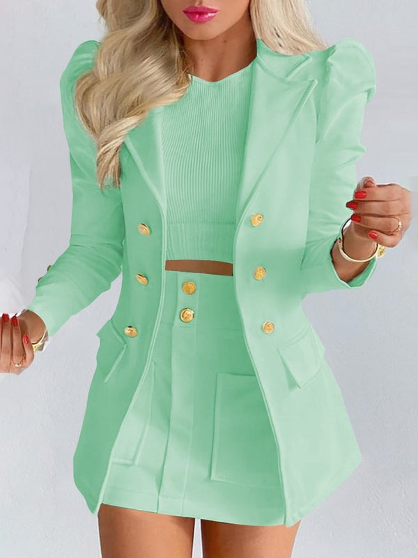 Kvinders Blazer og Nederdel Koordinationssæt Chic Stil 10