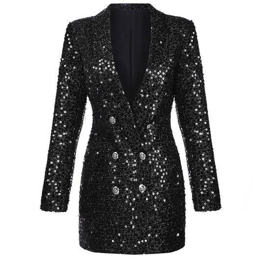 Kvinders Blazerkjole Med Glitter Detaljer - Glamourøs Stil Til Alle Anledninger 1