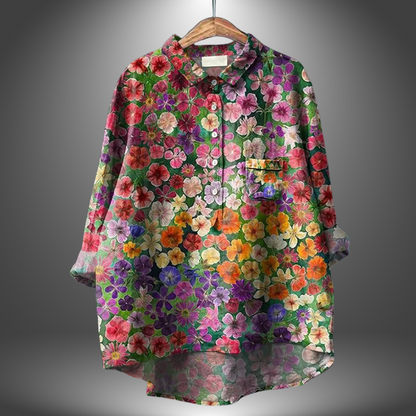 Kvinders Blomsterskjorte Artisan Stil 1