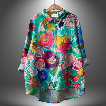Kvinders Blomsterskjorte Artisan Stil 3