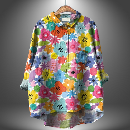 Kvinders Blomsterskjorte Artisan Stil 5