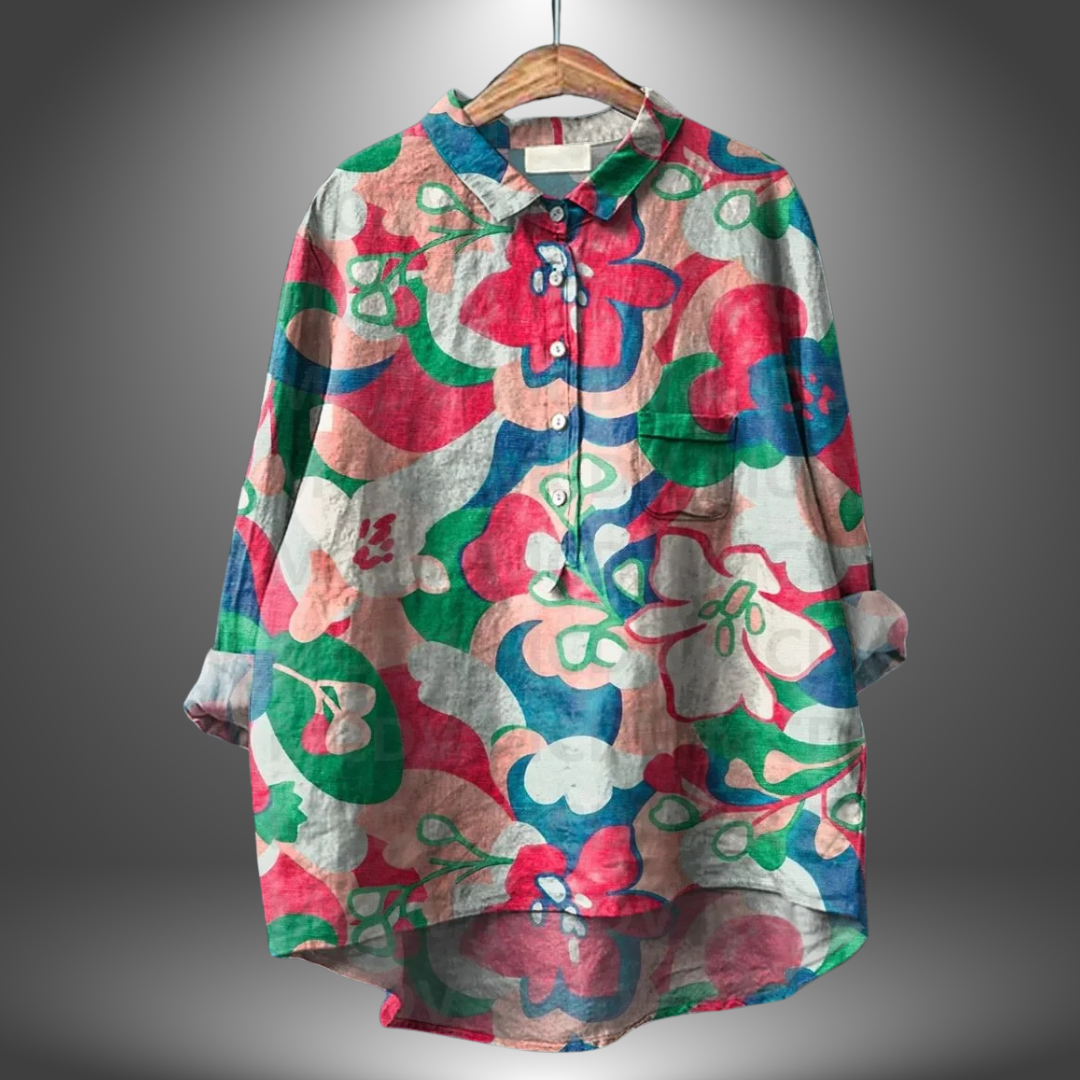 Kvinders Blomsterskjorte Artisan Stil 7