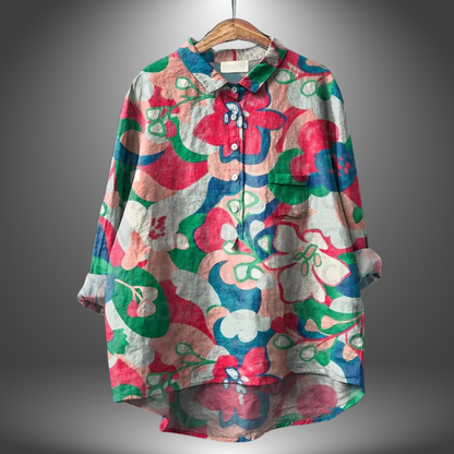 Kvinders Blomsterskjorte Artisan Stil 7