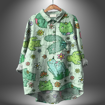 Kvinders Blomsterskjorte Artisan Stil 8