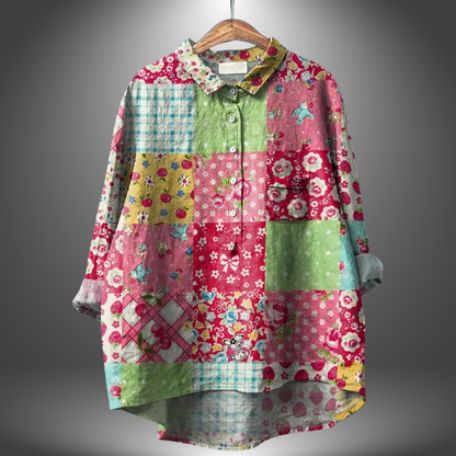 Kvinders Blomsterskjorte Artisan Stil 9