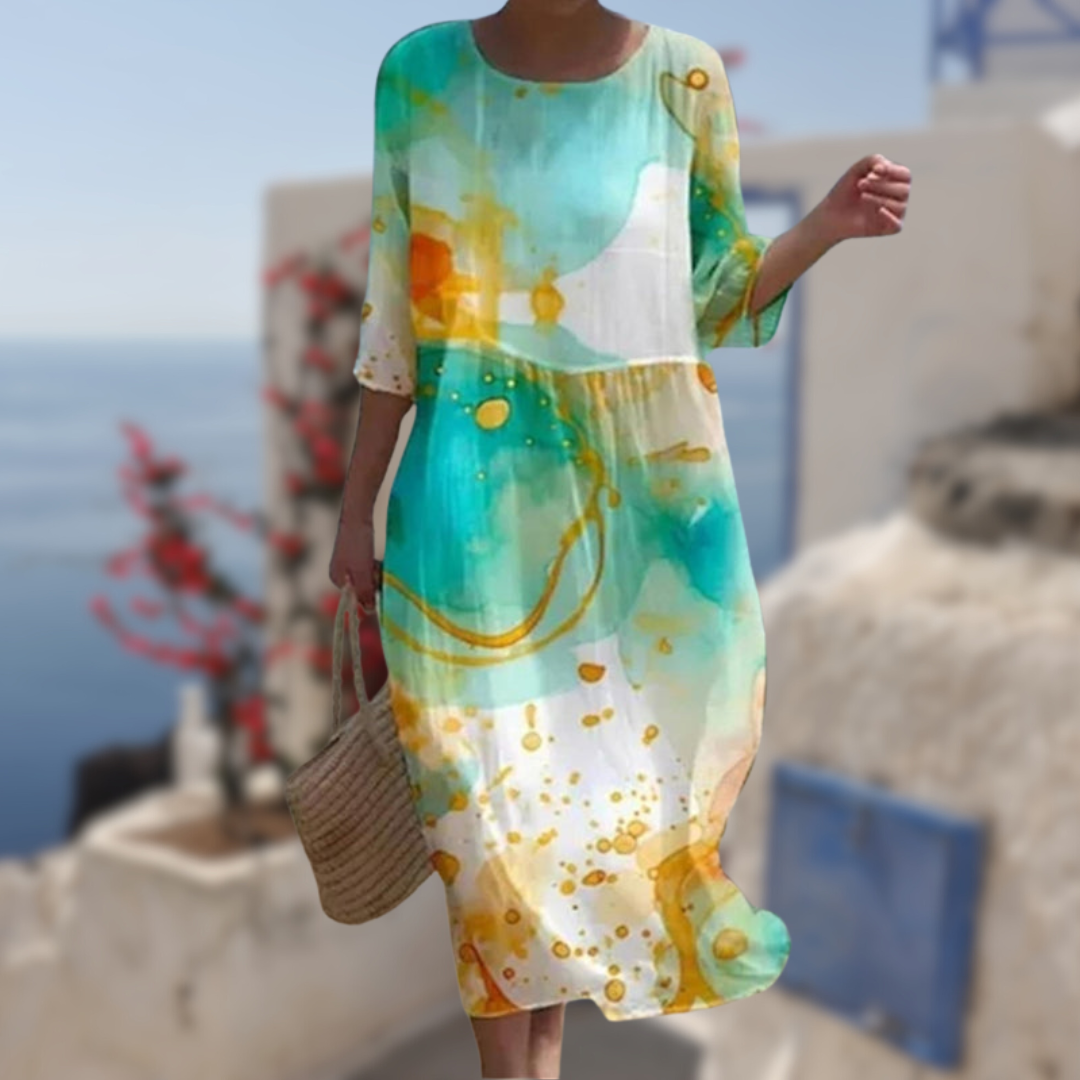 Kvinders Blomstret Kjole Elegant Let Stof 2