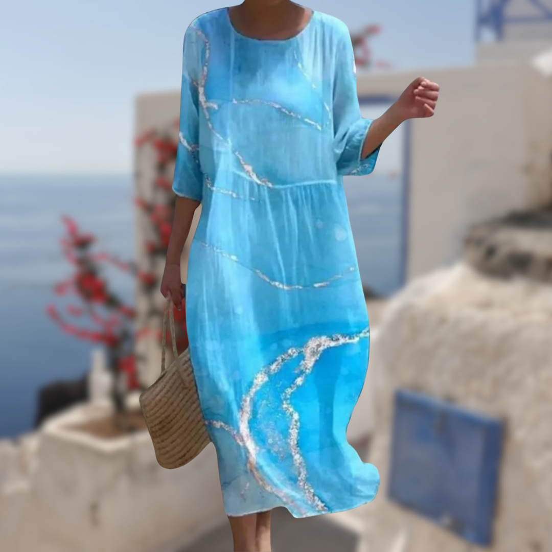 Kvinders Blomstret Kjole Elegant Let Stof 4