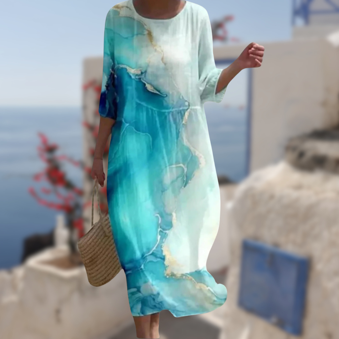 Kvinders Blomstret Kjole Elegant Let Stof 5