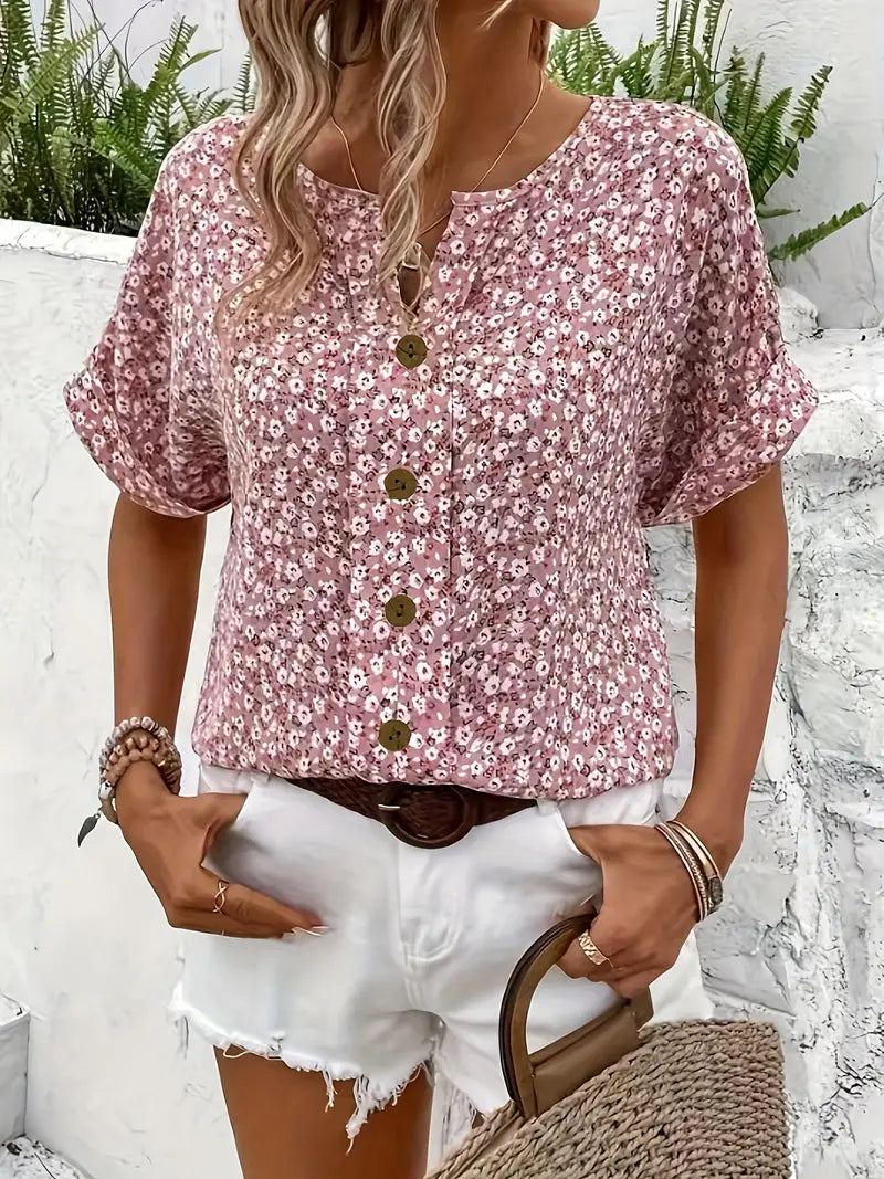 Kvinders Bluse med Blomsterprint Løs Pasform 3