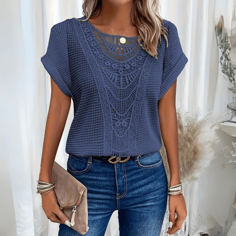 Kvinders Bluse med Blonde Detaljer 3