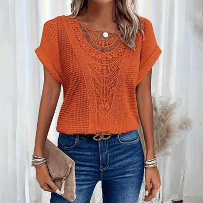 Kvinders Bluse med Blonde Detaljer 5