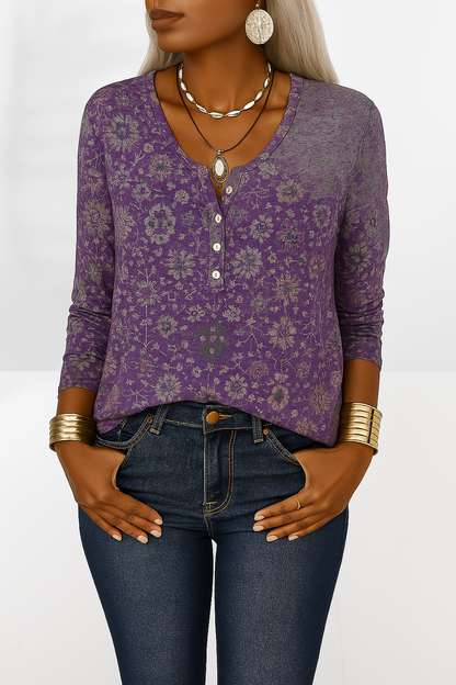 Kvinders Boho Bluse med Blomsterdesign 2